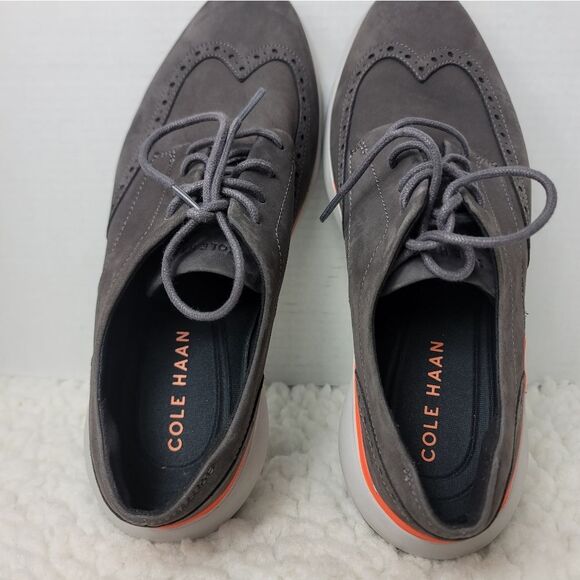 Cole Haan Grand Troy Wingtip Oxford Mens Shoes Size 10 Pavement Grey C33765 - Picture 9 of 10